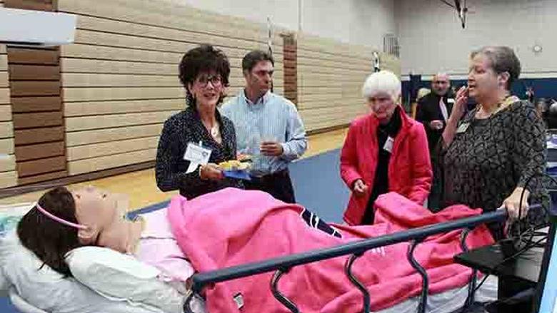 Birthing simulator, Lucina, on display during the Penn State Mont Alto Scholarship Social.